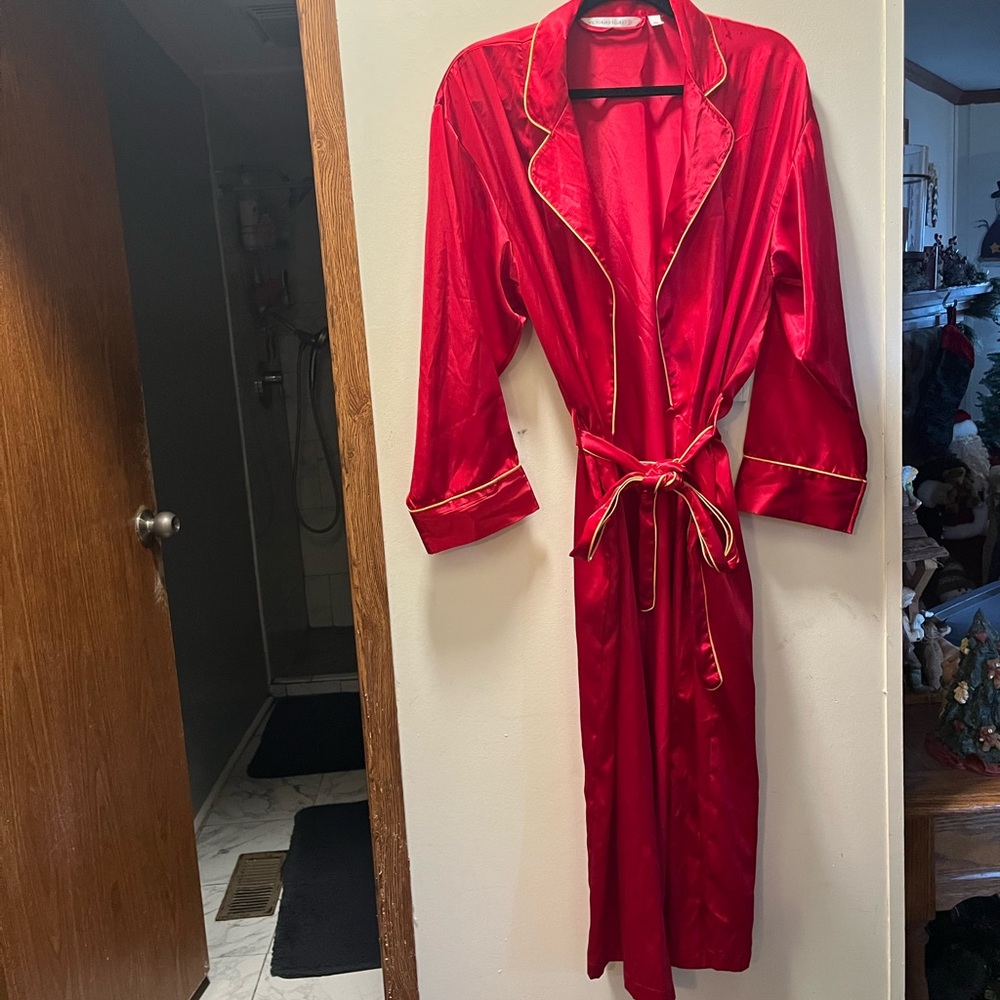 Victoria’s Secret red and gold satin robe size medium